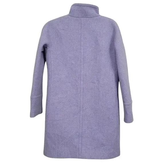 J. Crew Stadium Cloth Cocoon Lilac French Purple Wool Coat Sz 00 Nello Gori B277